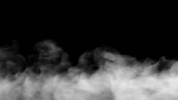 istock Smoke fog ground design on black background 1300087694