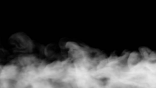 istock Smoke fog ground design on black background 1300087705
