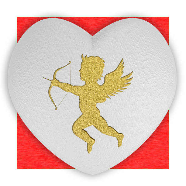 3d illustration. Symbol of love. Heart and cupid, suitable for Valentine's day.