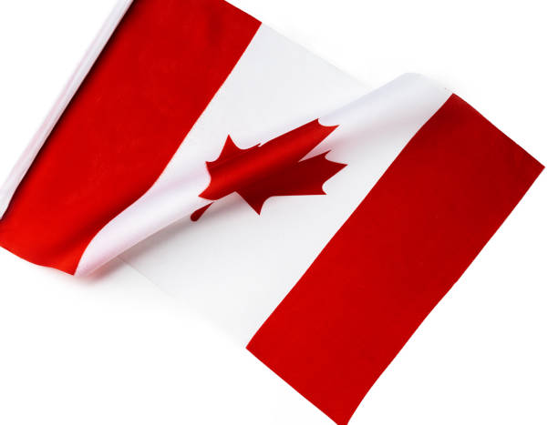 istock Rippled textile flag of Canada close up 1300091746