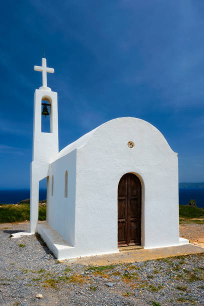 istock Greek traditional white washed orthodox curch 1300095117