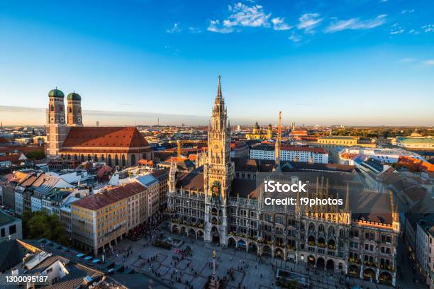 Aerial View Of Munich Germany Stock Photo - Download Image Now - Munich, Munich Cathedral, Aerial View