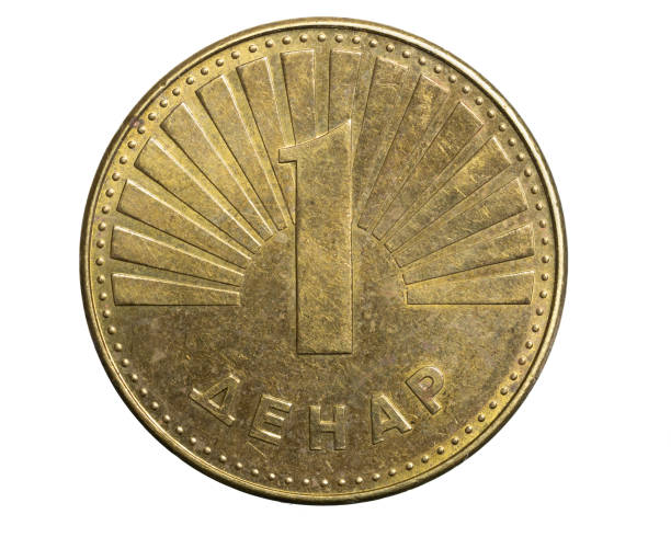istock one macedonian denar coin  isolated on white background 1300097756
