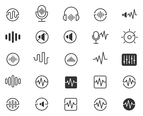 Sound wave logo set , vector illustration