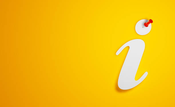 Pin Paper Information Symbol on Yellow Background Pin Paper Information Symbol on Yellow Background info sign stock pictures, royalty-free photos & images