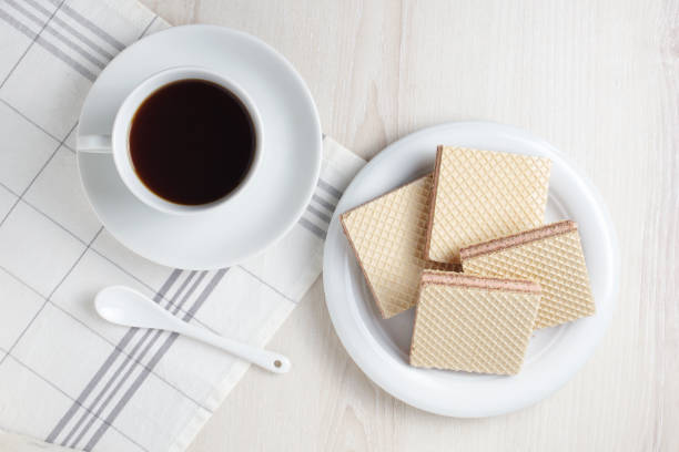 istock Wafers with filling and coffee 1300102316