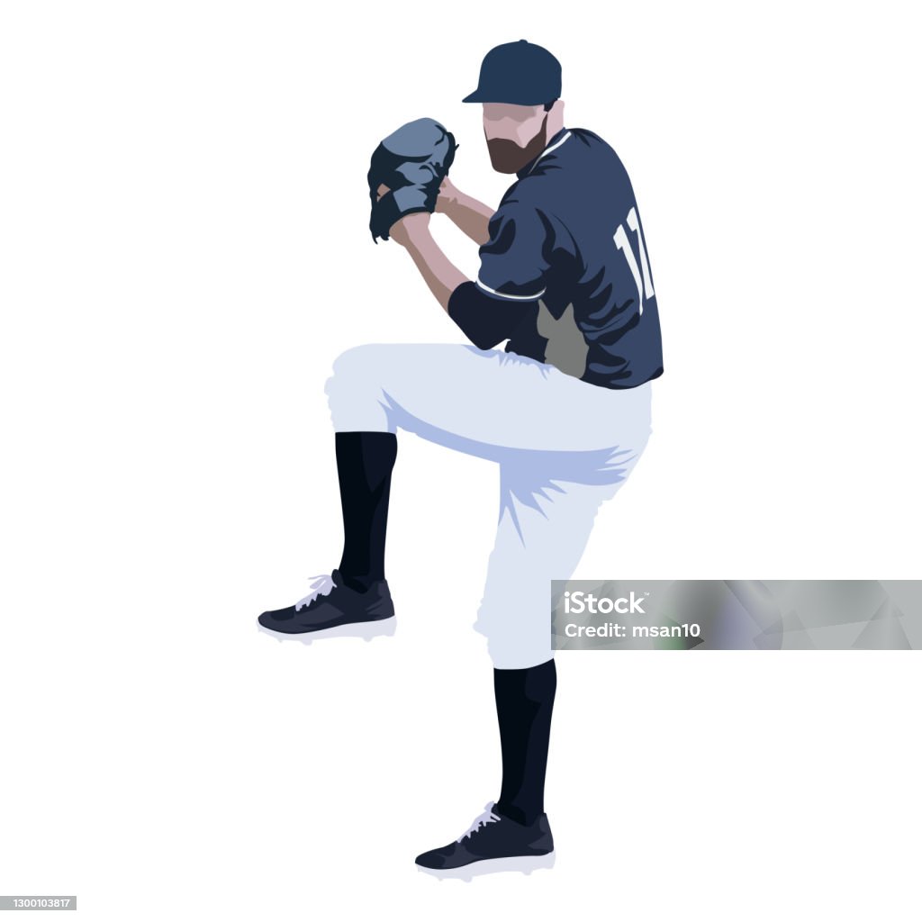 Baseball Player Back Vector Baseball Player Abstract Vector Illustration Front View Stock ...