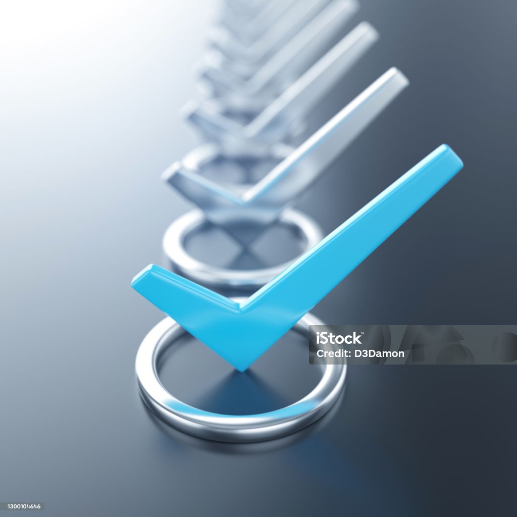 Blue Check Mark Stock Photo - Download Image Now - Quality Control ...