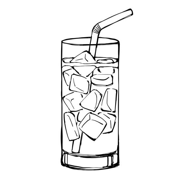 아이스 큐브로 마시세요 - ice tea ice cube ice tea stock illustrations