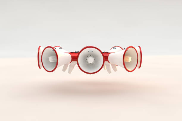 istock Megaphones concept a style for Notice or announcement 1300106837
