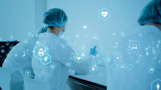 istock Science technology concept. Medical examination. Pharmaceutical manufacture. 1300107815