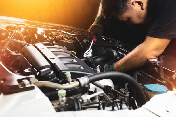 istock The Mechanic is fasten the bolt with the socket wrench 1300108017
