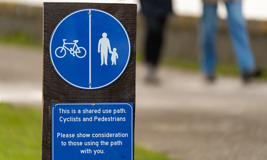 Pedestrian and Cyclist shared path sign