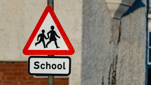 istock School crossing sign on a lamppost 1300108969