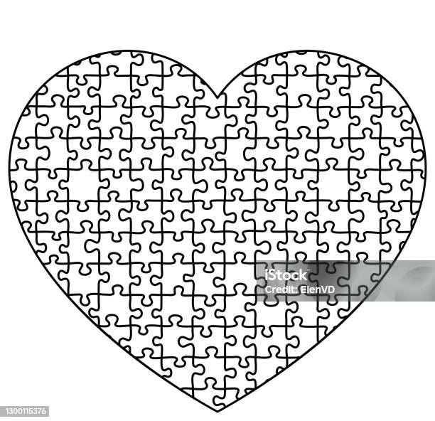 Ilustración de Corazón Es Un Símbolo De Amor Para El Día De San Valentín De  Rompecabezas
