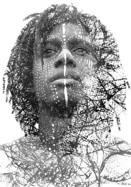 istock A creative combination of a portrait with an abstract pattern 1300117049