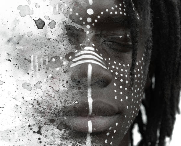 istock A portrait closeup combined with paint splashes and daubs 1300117236