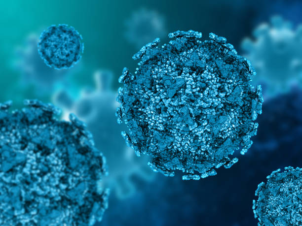 istock 3D medical background with Covid 19 cells 1300117889