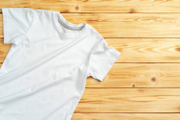 istock White color-t-shirt with copy space for your design 1300119553