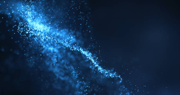 Particles In The Dark - Abstract Background With Copy Space - Blue, Water, Design stock photo