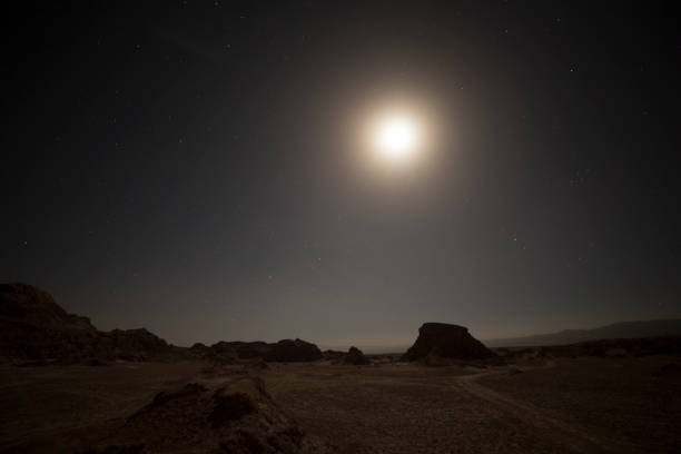 istock Atacama desert night sky with full moon and stars 1300119773