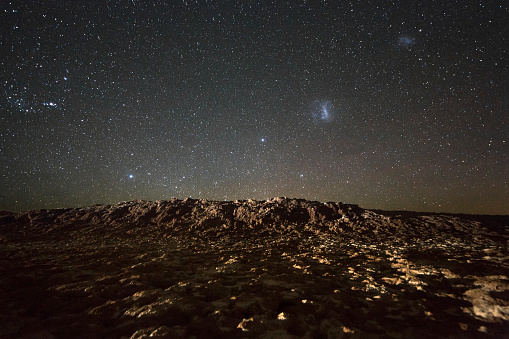 Shot of stars and the Milky Way in Atacama Desert, a region in Chile that is known for its clear night skies.