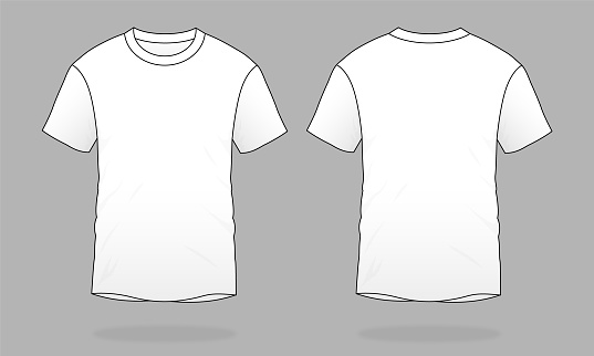 Blank White Tshirt Vector For Template Stock Illustration - Download ...