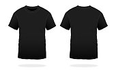 istock Blank Black T-Shirt Vector For Template 1300124478