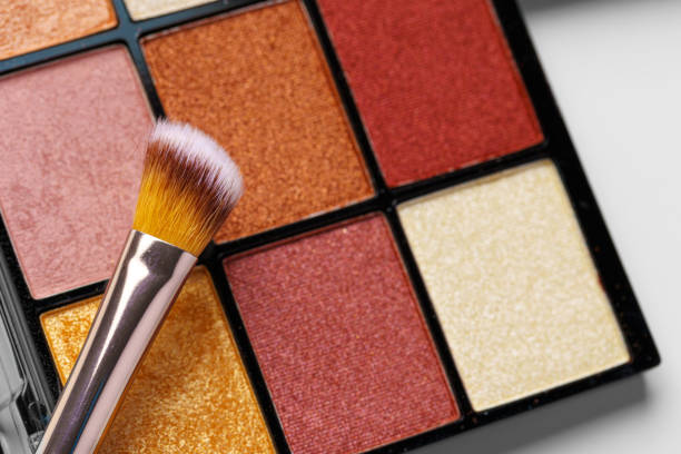 istock Make-up palette and brushes. Professional eyeshadow palette. 1300124941