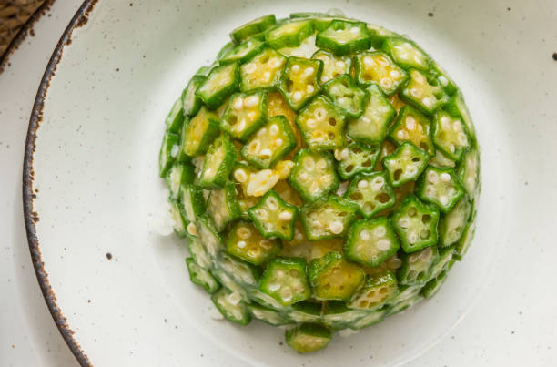 istock Timbale of white rice and okra vegetable 1300125316