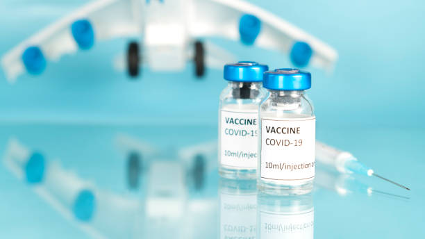 Coronavirus vaccine for Covid-19 vaccination. Stop Covid. Back to normal life. No quarantine. Self isolation end. Take off face mask. Freedom, outdoor. Start travel. Copy space.