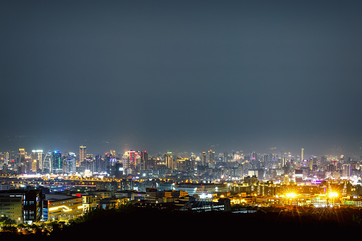 City night view of Taichung City, Taiwan