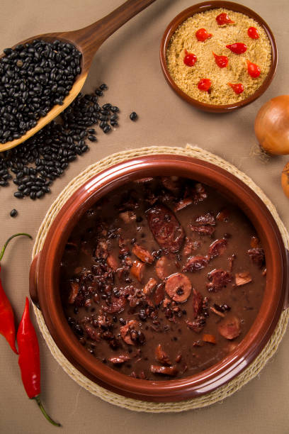 istock Brazilian Feijoada Food. Top view with copy space. 1300130920