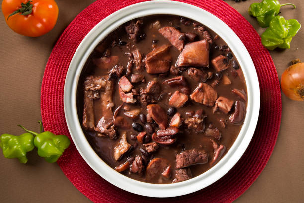 istock Brazilian Feijoada Food. Top view with copy space. 1300131056