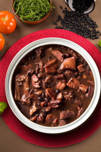 istock Brazilian Feijoada Food. Top view with copy space. 1300131139