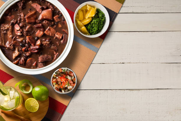 istock Brazilian Feijoada Food. Top view with copy space. 1300131388