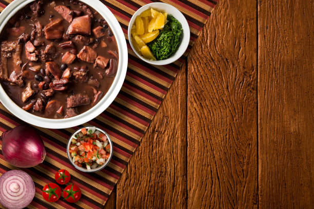 istock Brazilian Feijoada Food. Top view with copy space. 1300131667