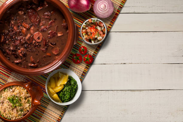 istock Brazilian Feijoada Food. Top view with copy space. 1300131788
