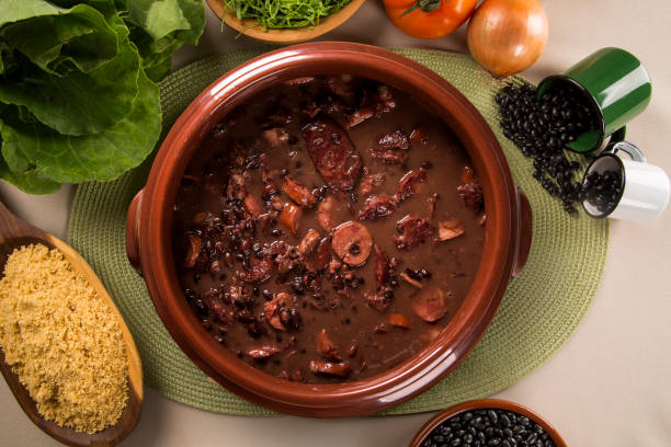istock Brazilian Feijoada Food. Top view with copy space. 1300131809
