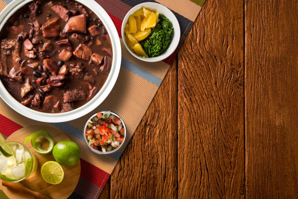 istock Brazilian Feijoada Food. Top view with copy space. 1300132528