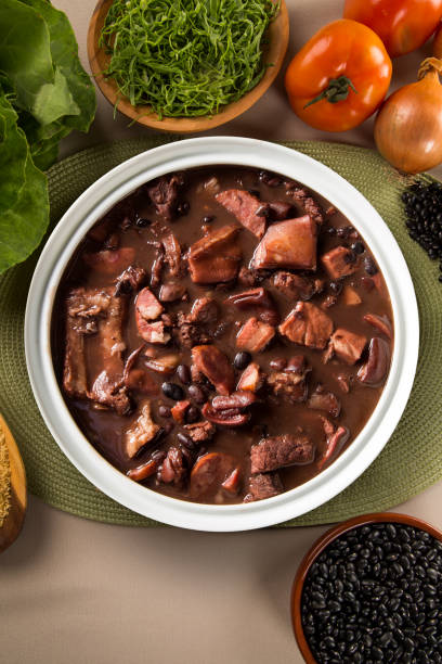 istock Brazilian Feijoada Food. Top view with copy space. 1300132626