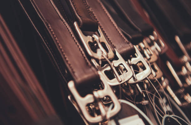 istock Genuine Leather Belts in Retail Store 1300132771