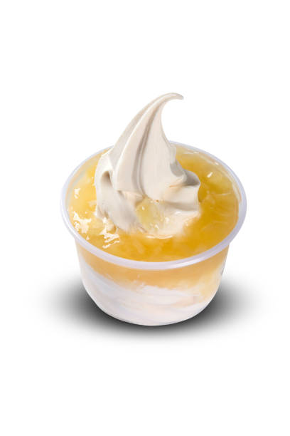 istock Ice Cream with pineapple fruit in white background. Dessert and sweet. 1300133022