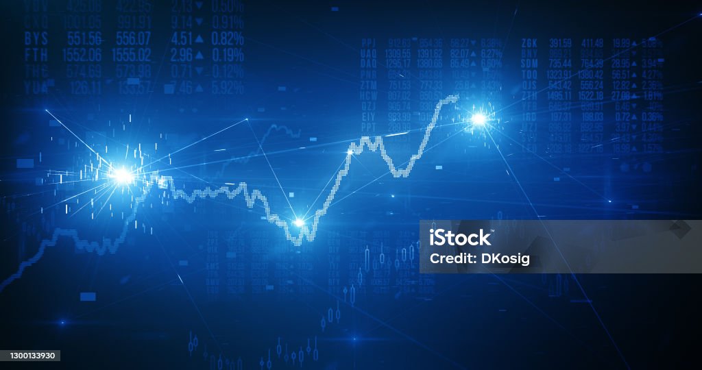 Stock Market - Financial Graphs And Figures - Investment, Economy, Chart Financial graphs and figures, perfectly usable for all kind of topics related to business, finance and stock exchange. Exchange-Traded Fund Stock Photo