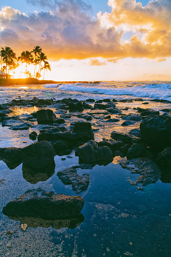 Poipu beach sunrise Kauai island Hawaii USA