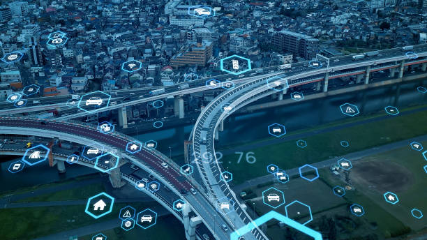 istock Modern highway and communication network concept. Transportation and technology. ITS (Intelligent Transport Systems). Mobility as a service. 1300138259