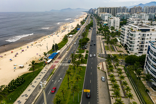 The beautiful beach of Barra da Tijuca, Rio de Janeiro Brazil, South America.