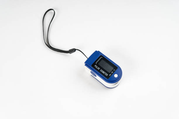 istock Portable digital fingertip pulse oximeter isolated on white background. 1300141896