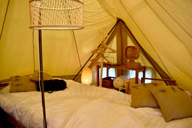 istock Some interior in the glamping tent. 1300143805