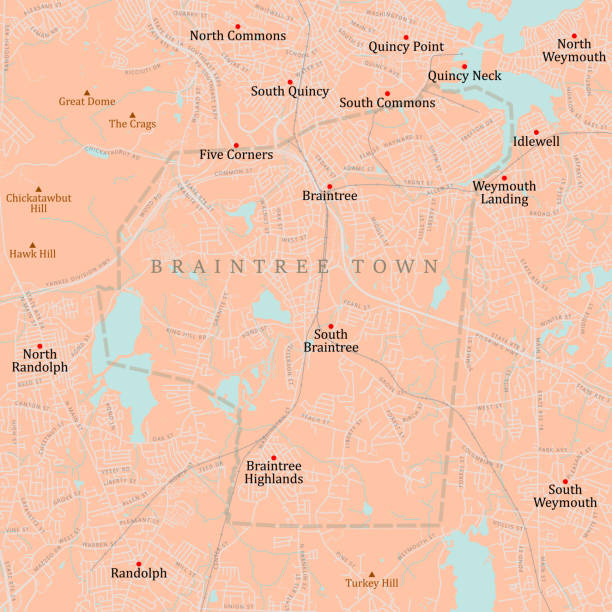 MA Norfolk Braintree Town Vector Road Map MA Norfolk Braintree Town Vector Road Map. All source data is in the public domain. U.S. Census Bureau Census Tiger. Used Layers: areawater, linearwater, roads, rails, cousub, pointlm, uac10. braintree massachusetts stock illustrations